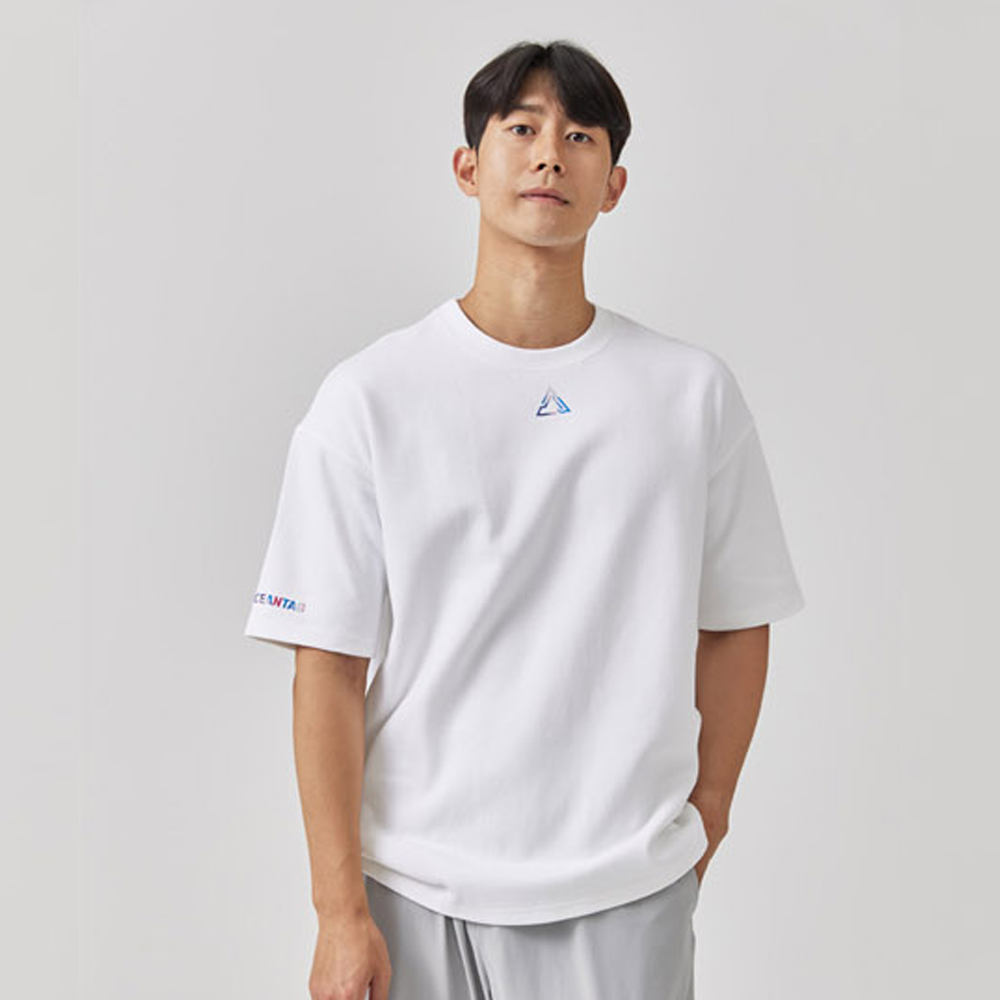 유니 더블 코튼 티셔츠 화이트